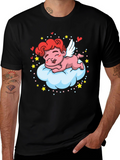 Cute Cupid on Cloud T-Shirt - Valentines Day