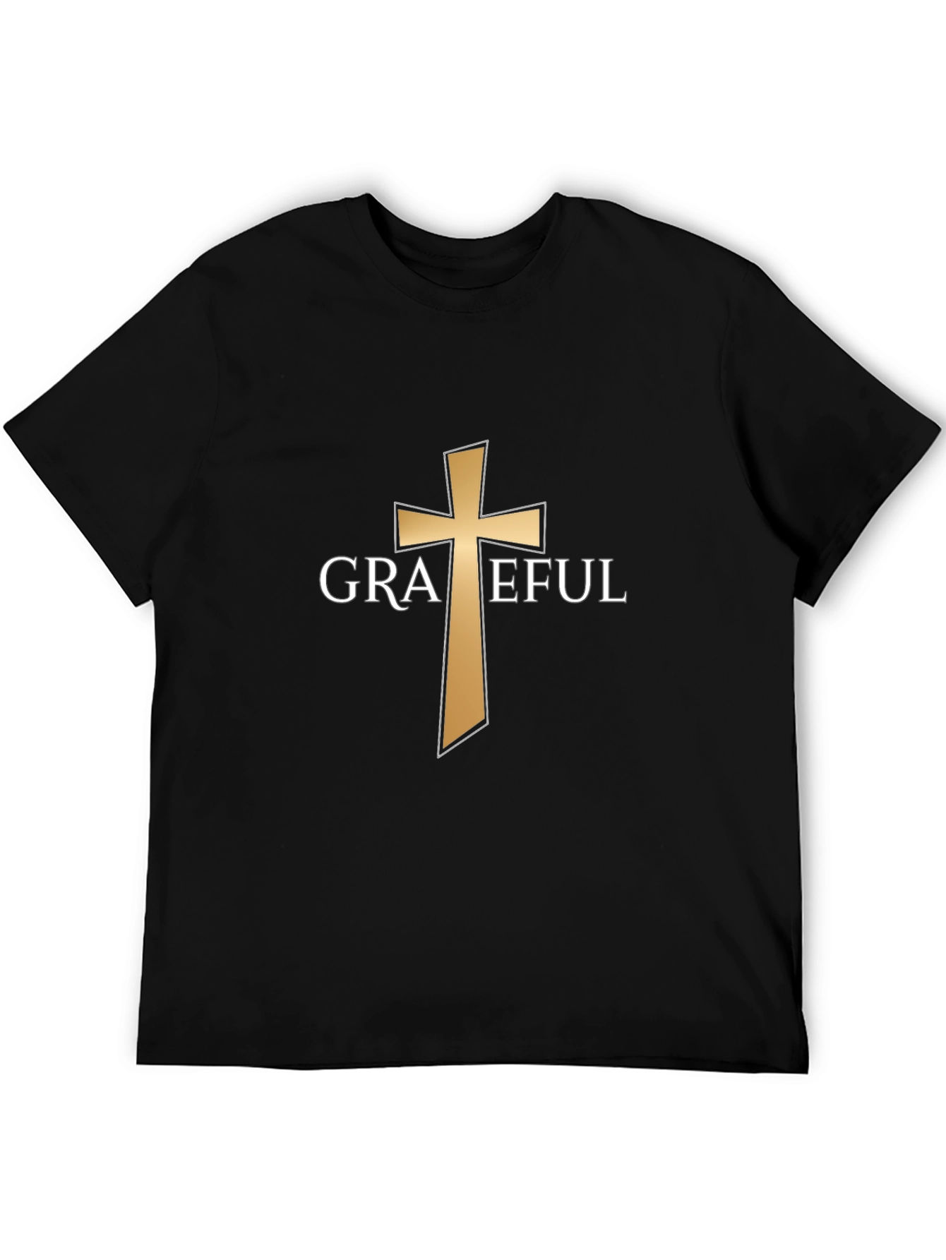 Grateful Cross Graphic T-Shirt - Black