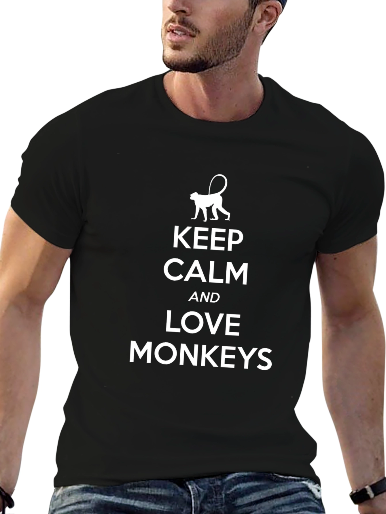 Keep Calm and Love Monkeys T-Shirt - Black
