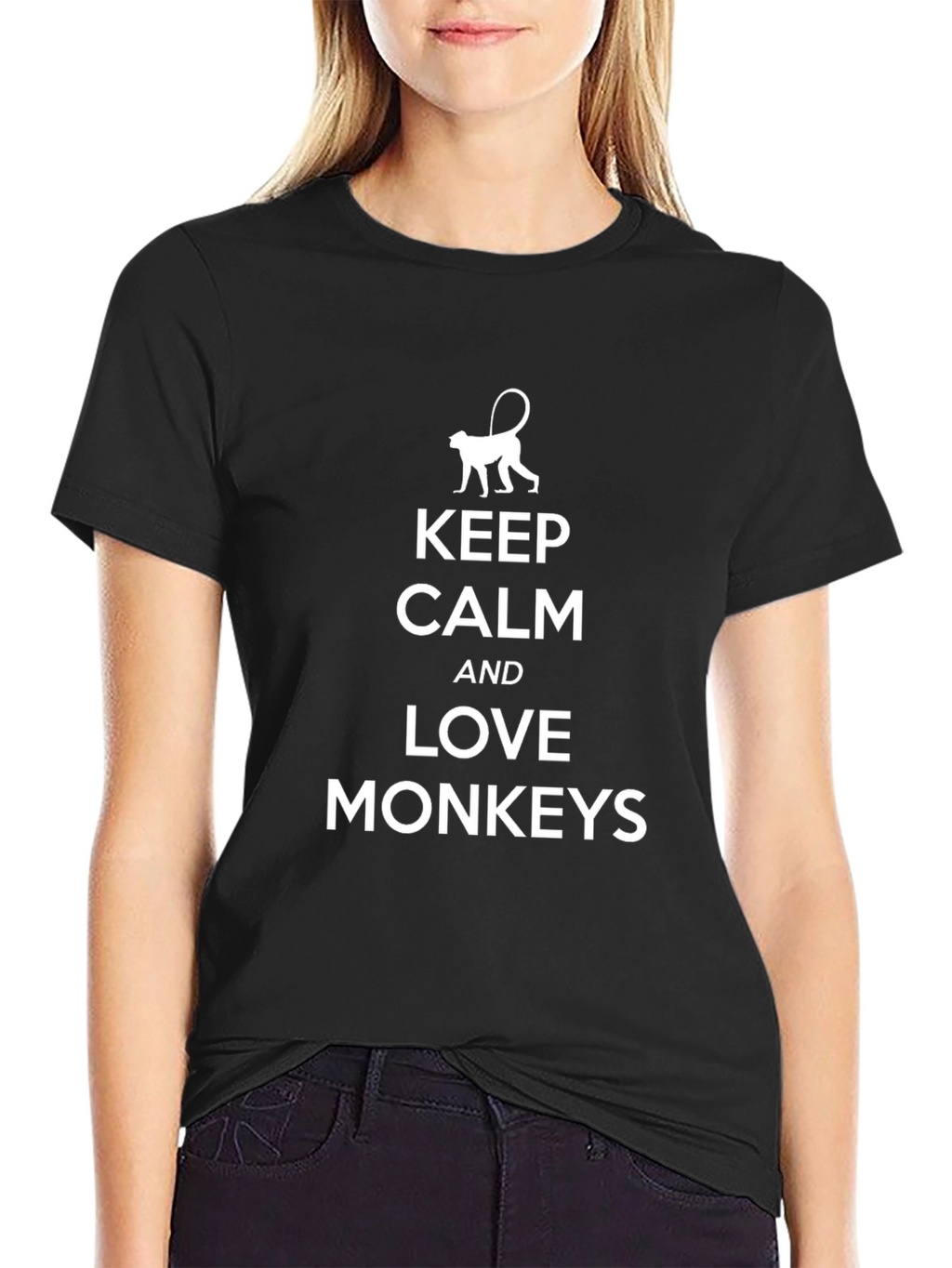 Keep Calm and Love Monkeys T-Shirt - Black