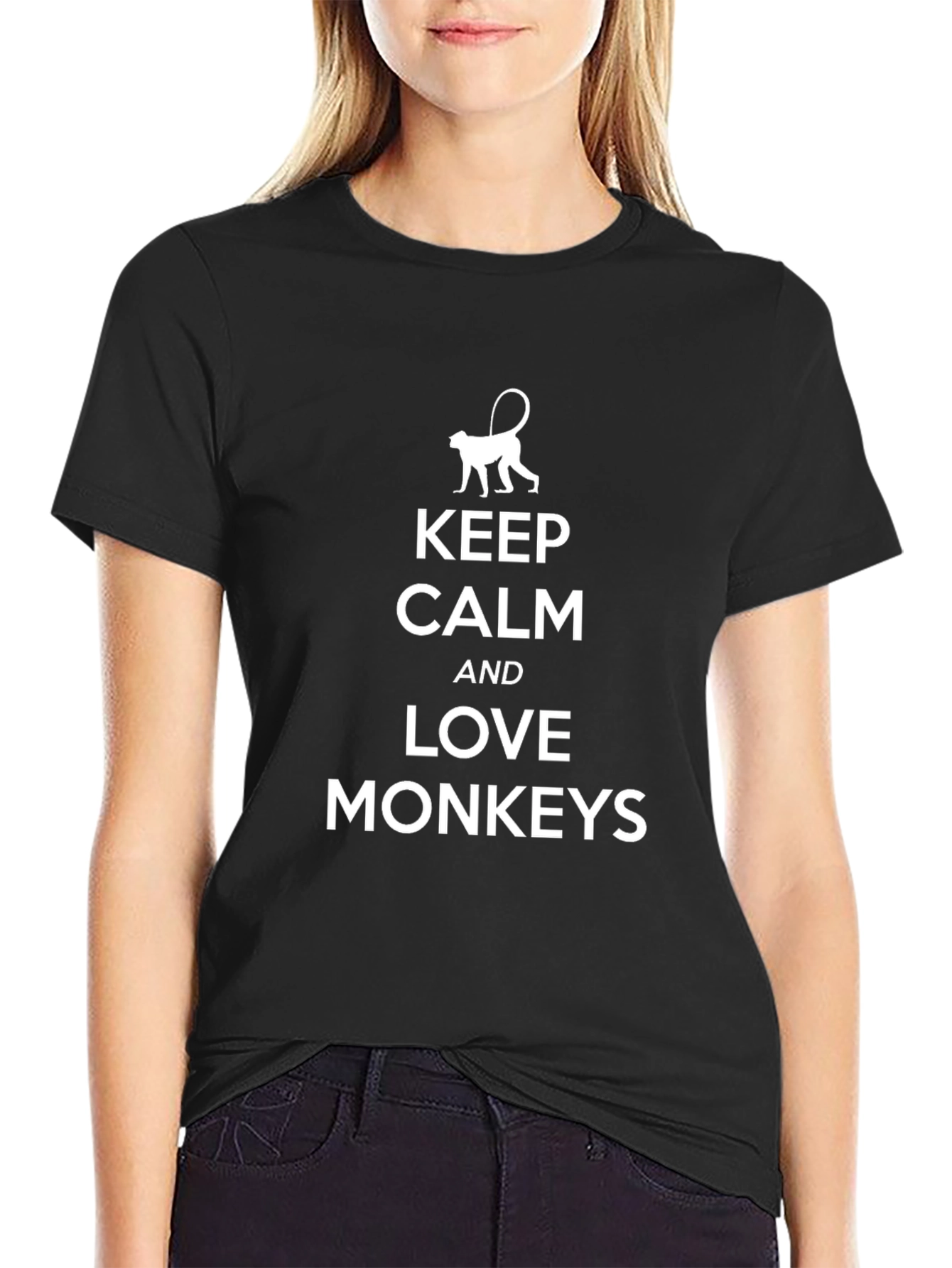 Keep Calm and Love Monkeys T-Shirt - Black