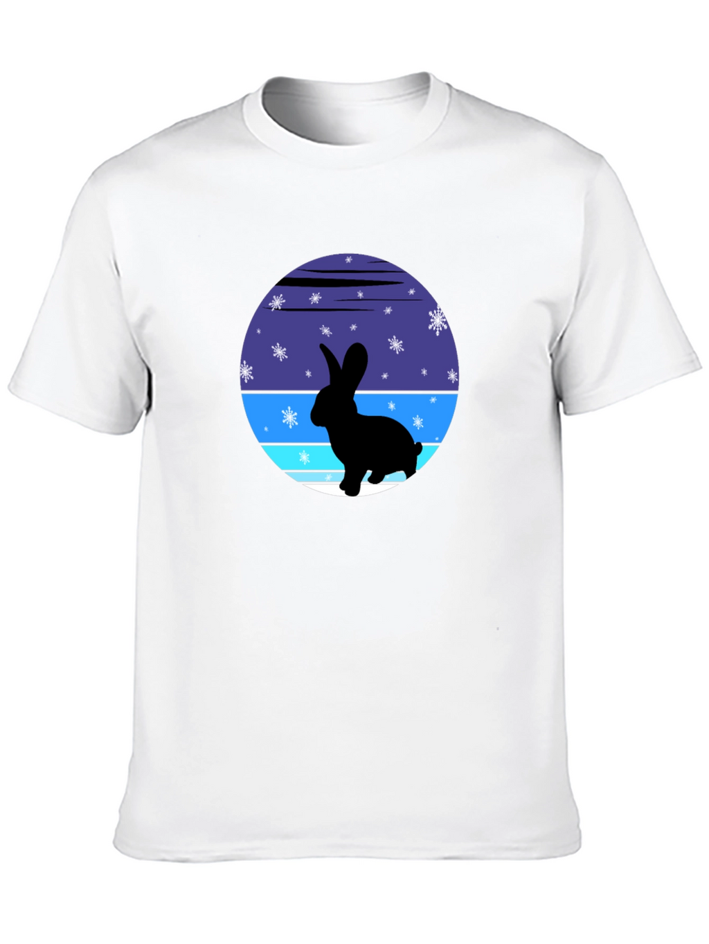 Winter Rabbit Graphic Tee - Soft Cotton Blend