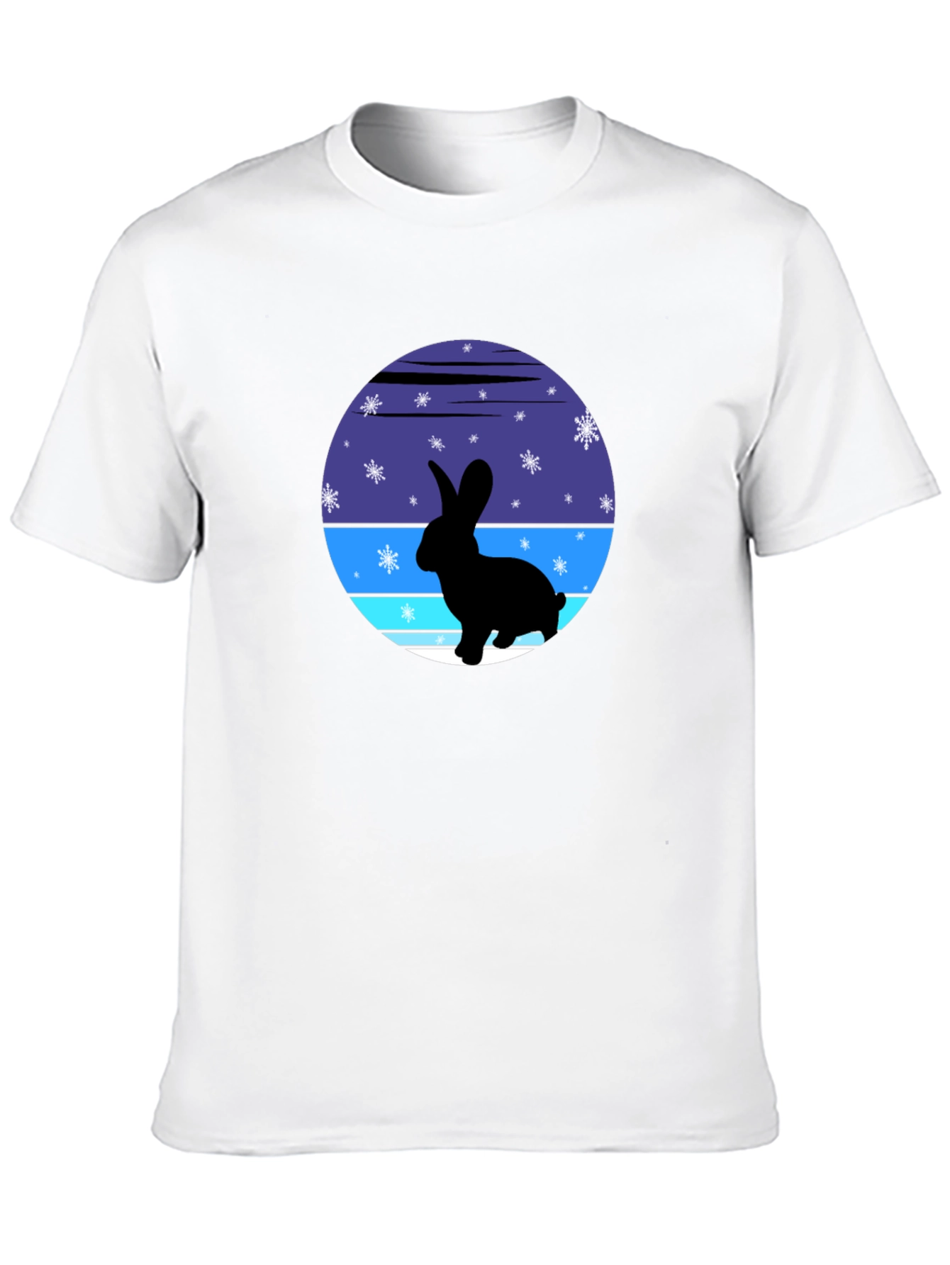 Winter Rabbit Graphic Tee - Soft Cotton Blend
