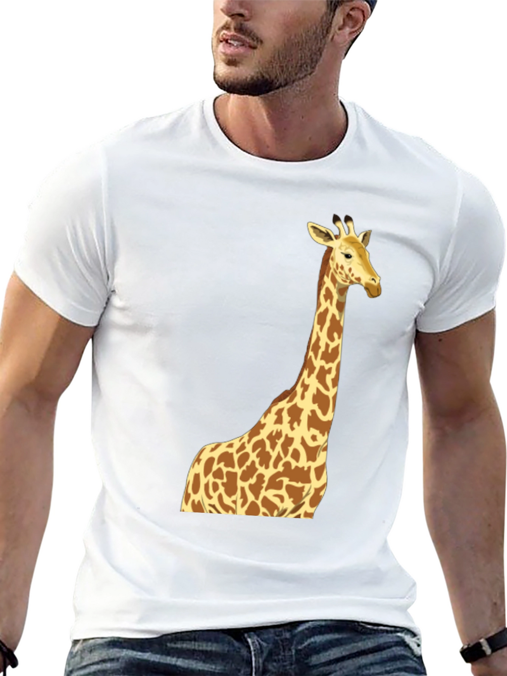 Giraffe Graphic Tee - Mens Black T-Shirt