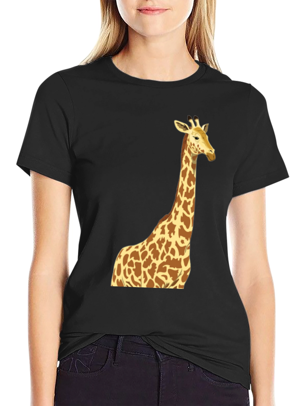 Giraffe Graphic Tee - Mens Black T-Shirt