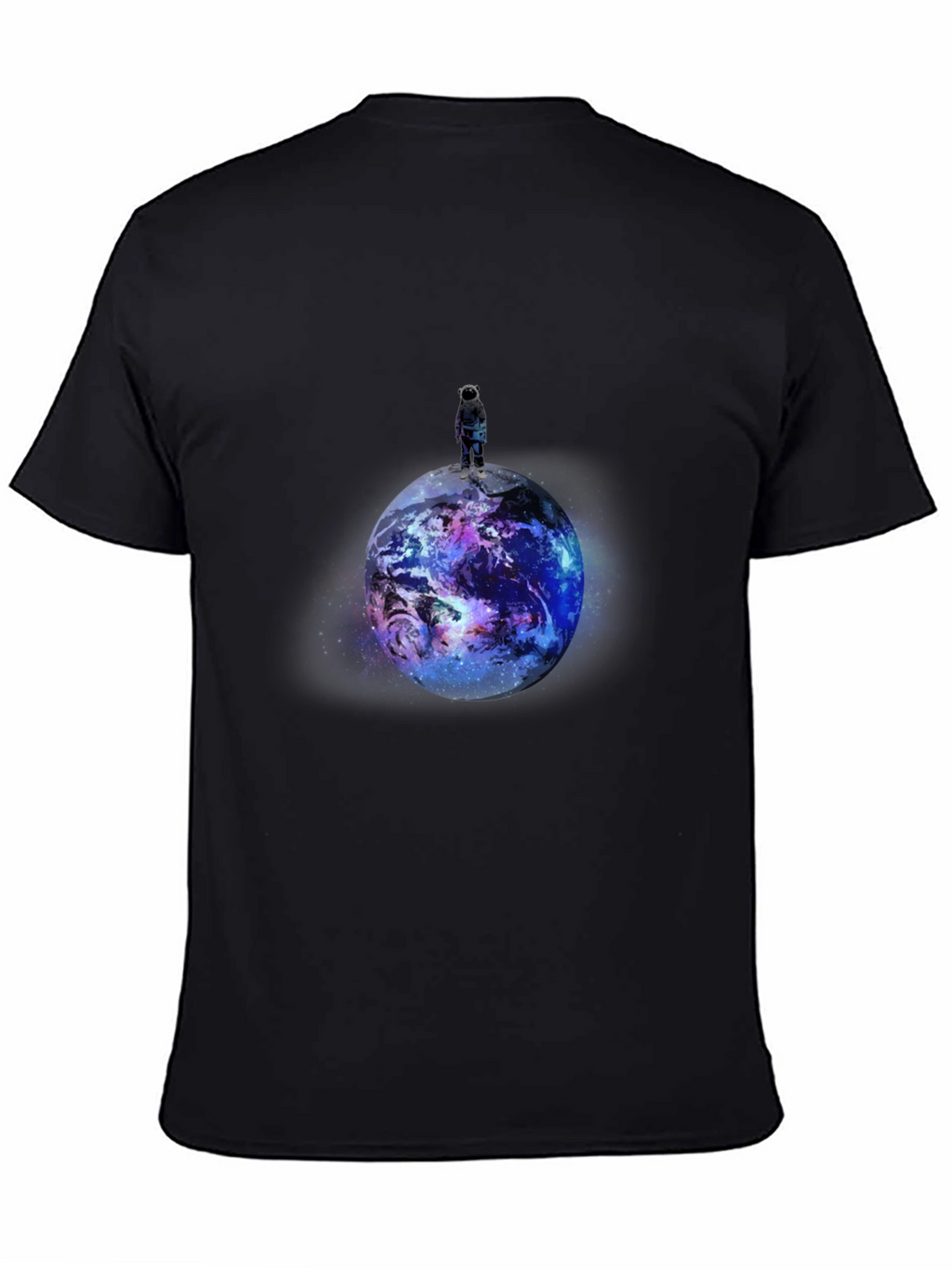 Astronaut Planet Graphic Print Black T-Shirt