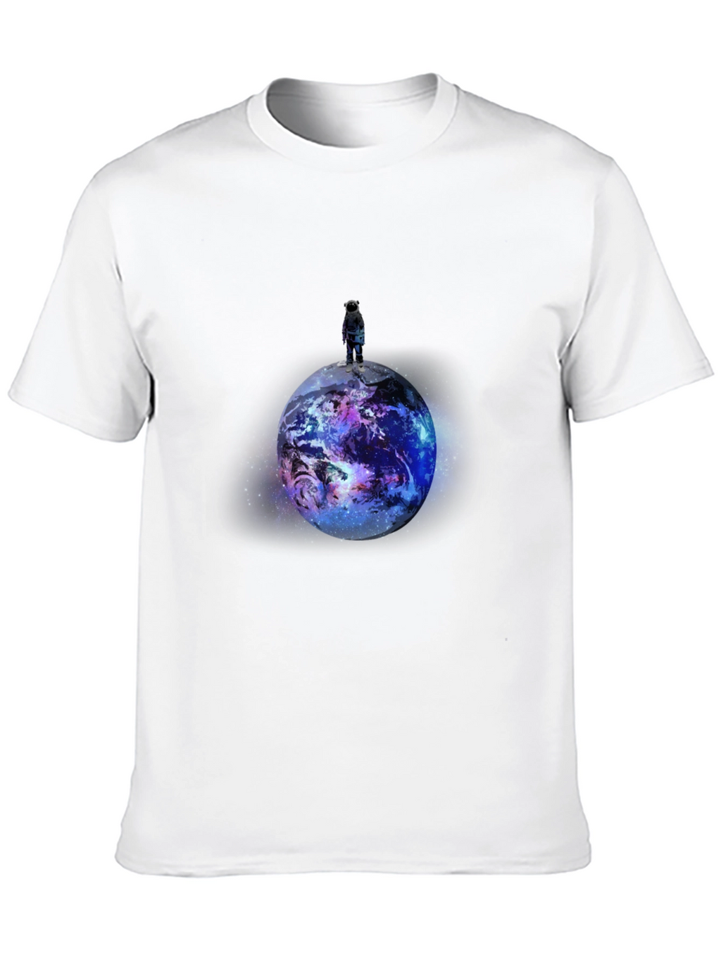 Astronaut Planet Graphic Print Black T-Shirt