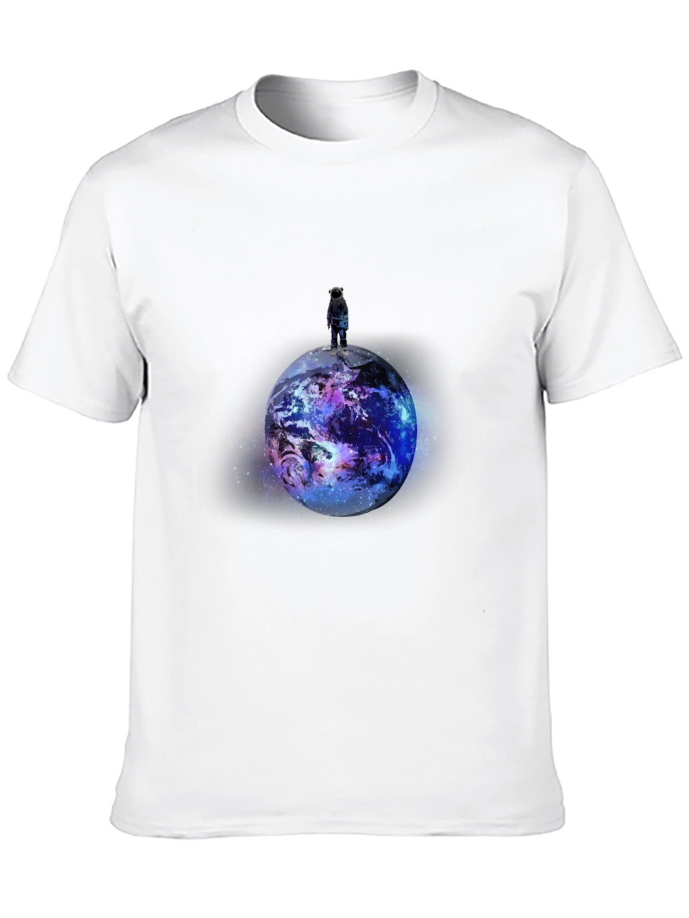Astronaut Planet Graphic Print Black T-Shirt