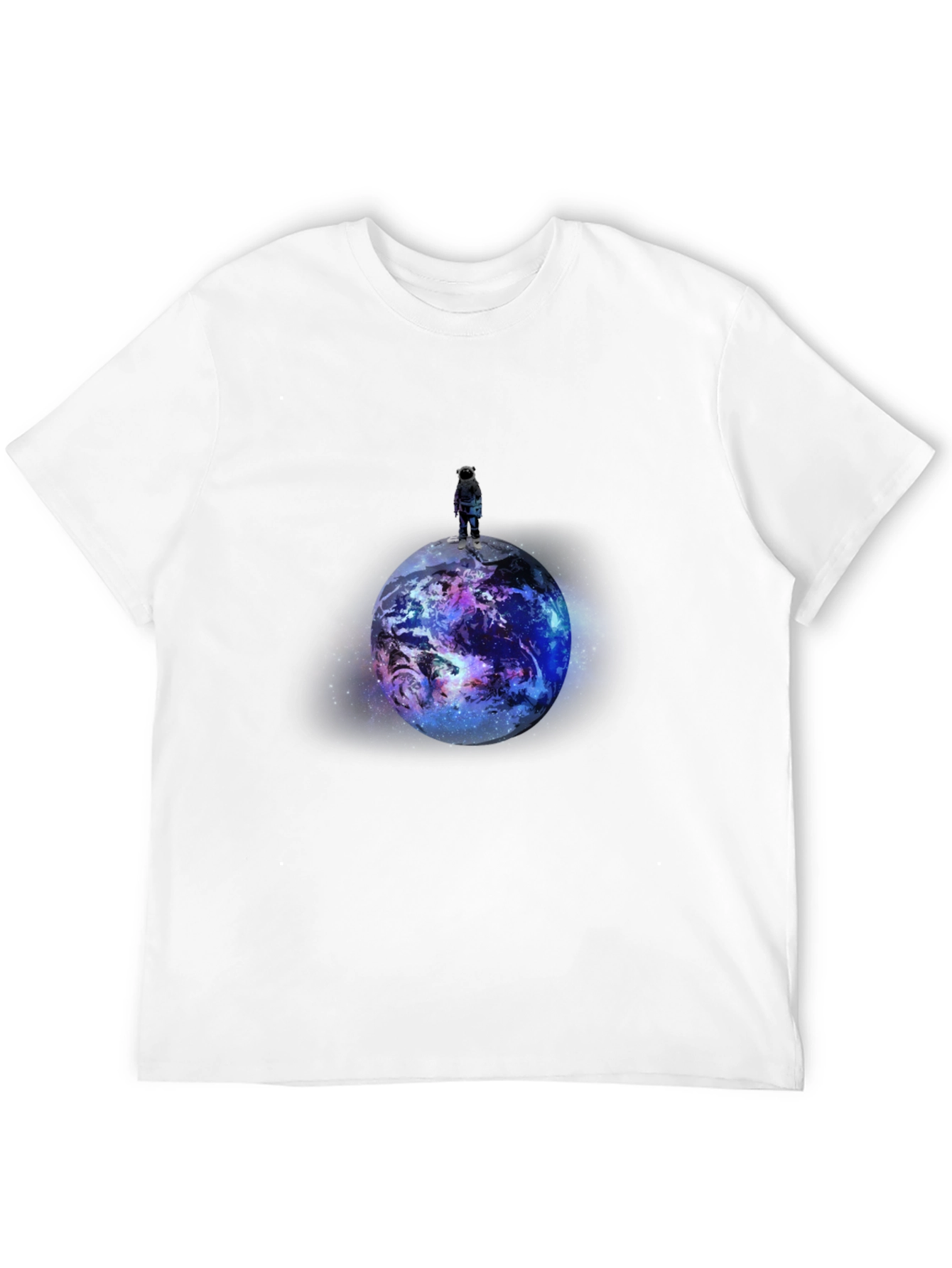 Astronaut Planet Graphic Print Black T-Shirt