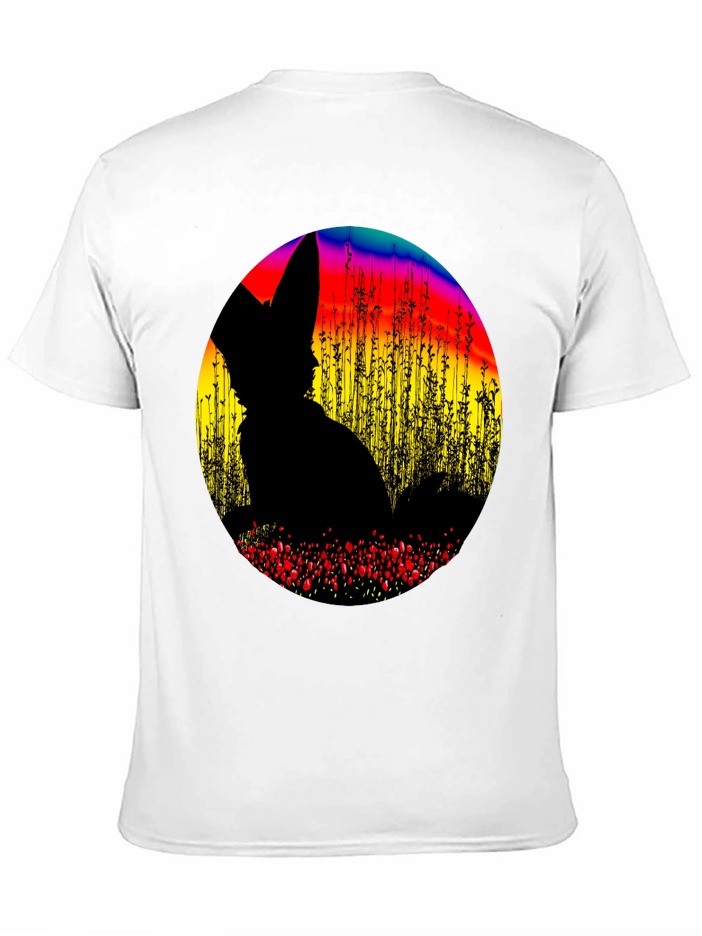 Abstract Fox Silhouette Graphic T-Shirt