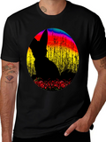 Abstract Fox Silhouette Graphic T-Shirt