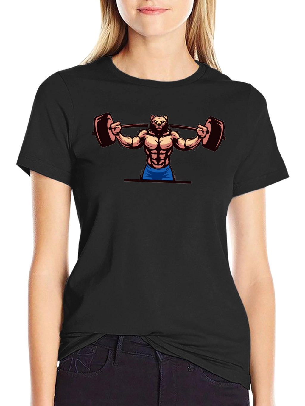 Bear Lifting Barbell T-Shirt - Gym Workout Apparel