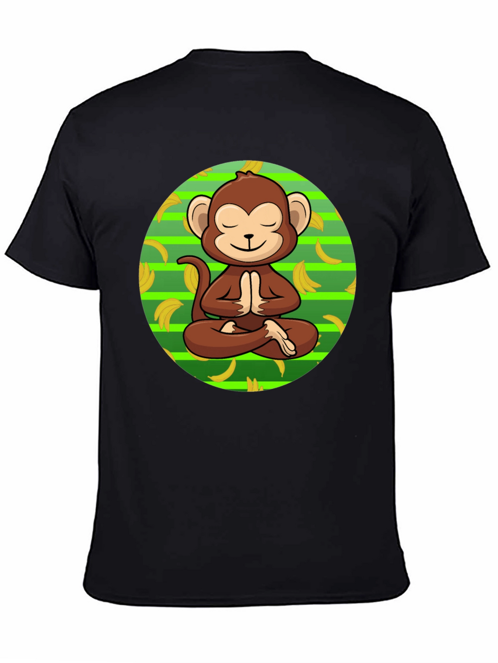 Meditating Monkey Banana T-Shirt - Relaxed Zen Style