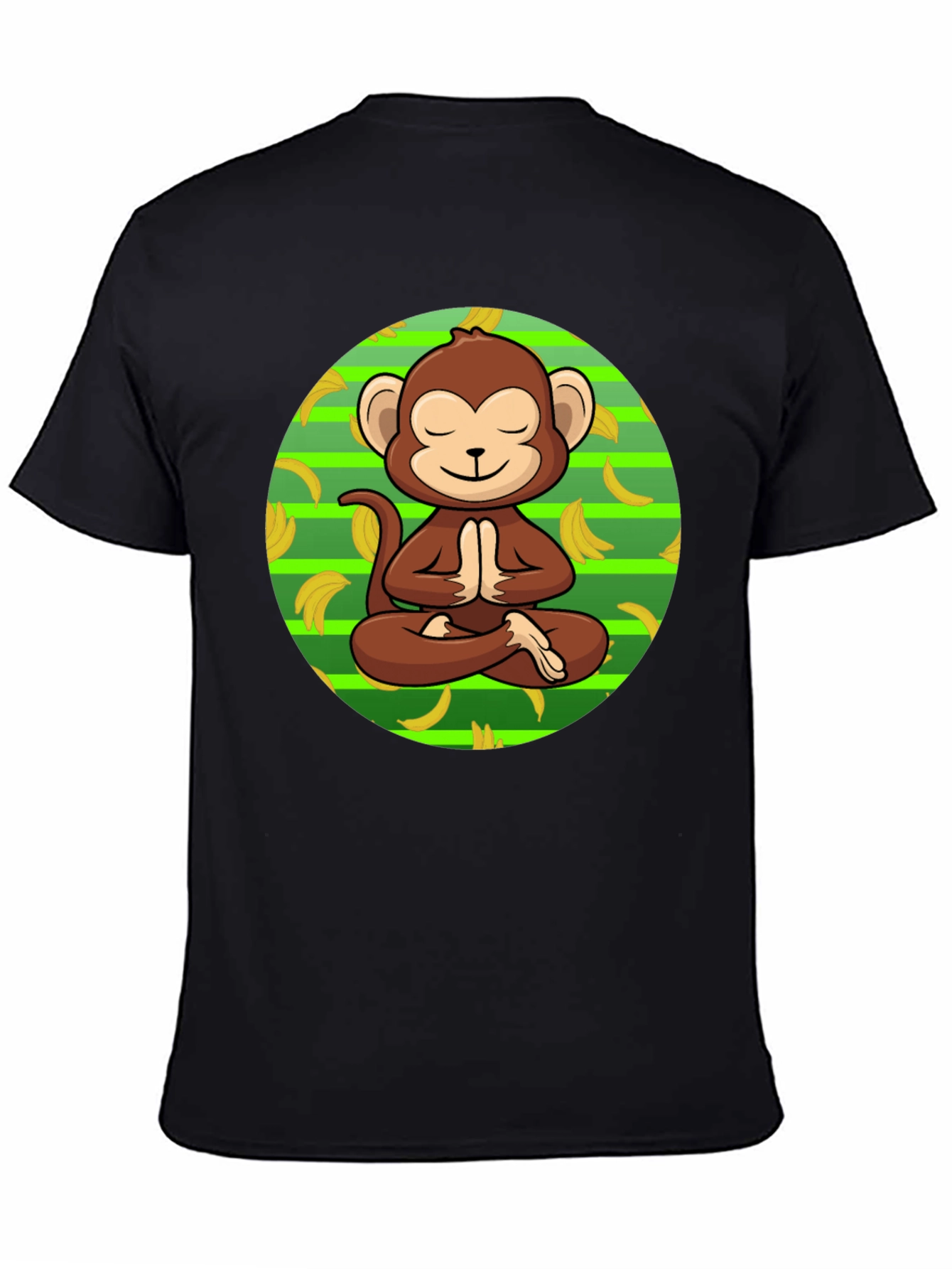 Meditating Monkey Banana T-Shirt - Relaxed Zen Style