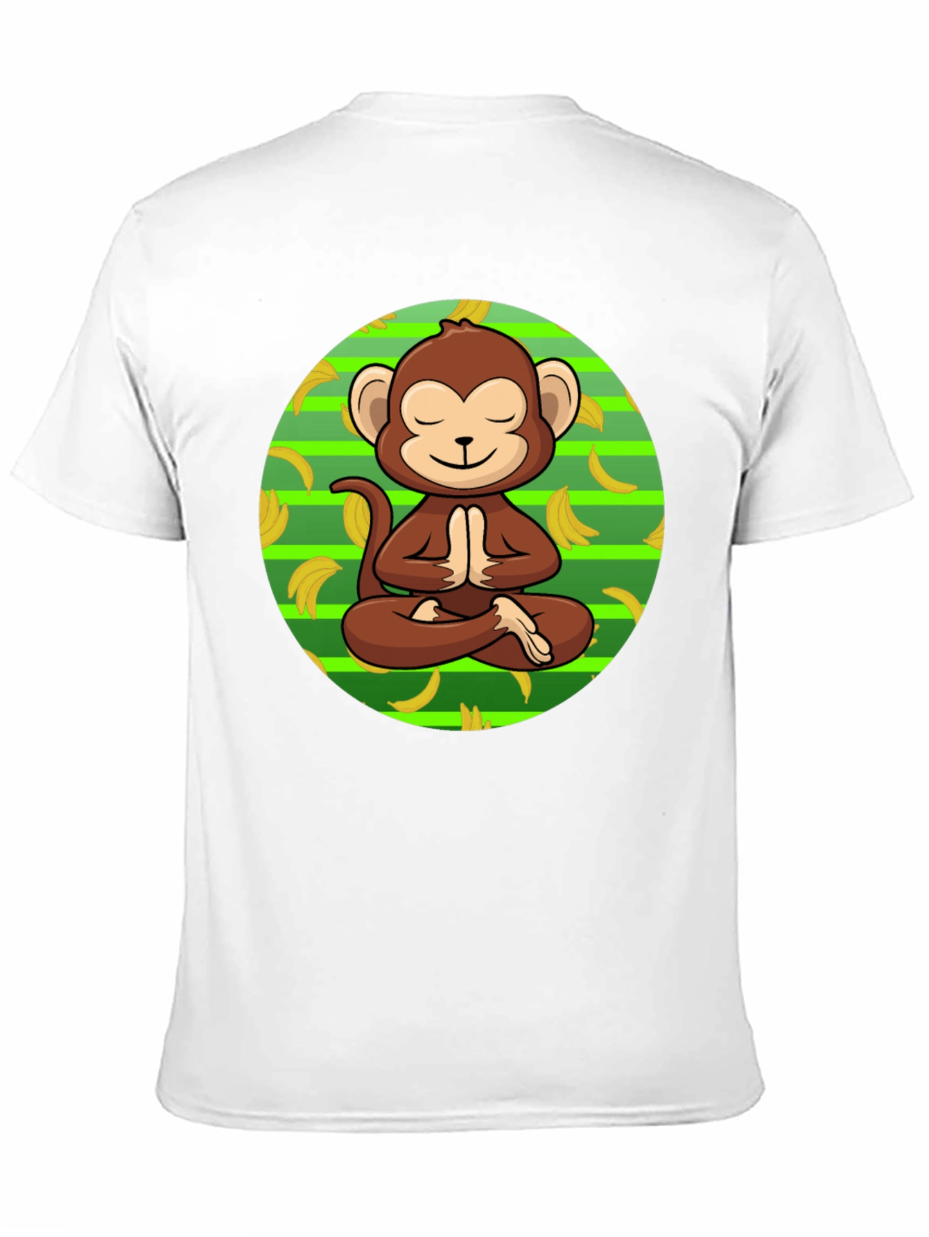 Meditating Monkey Banana T-Shirt - Relaxed Zen Style
