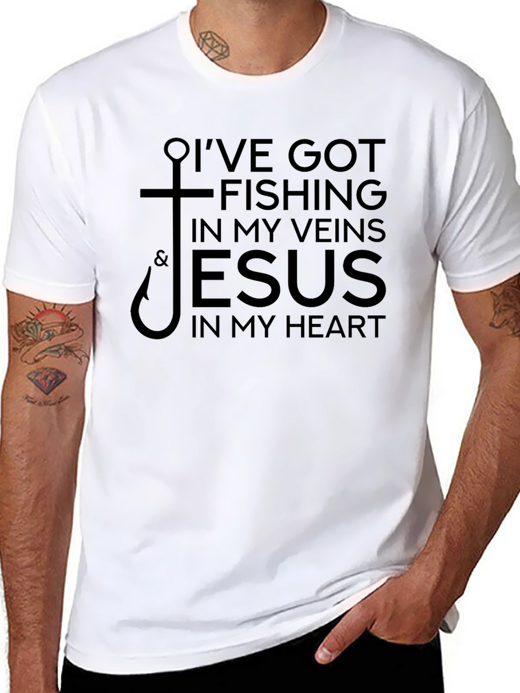 Fishing & Jesus T-Shirt - Faith Based Apparel