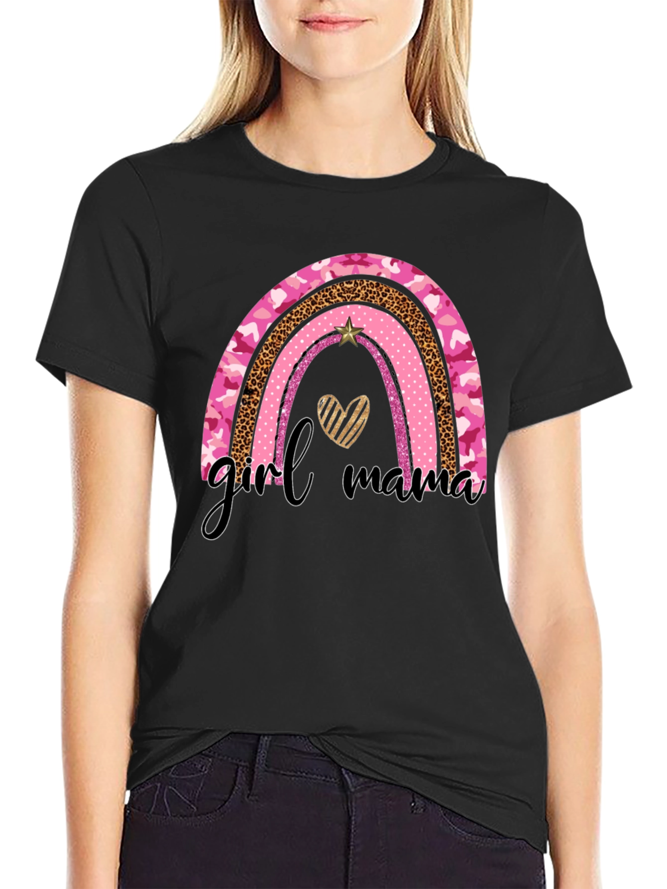 Girl Mama Rainbow Graphic Tee
