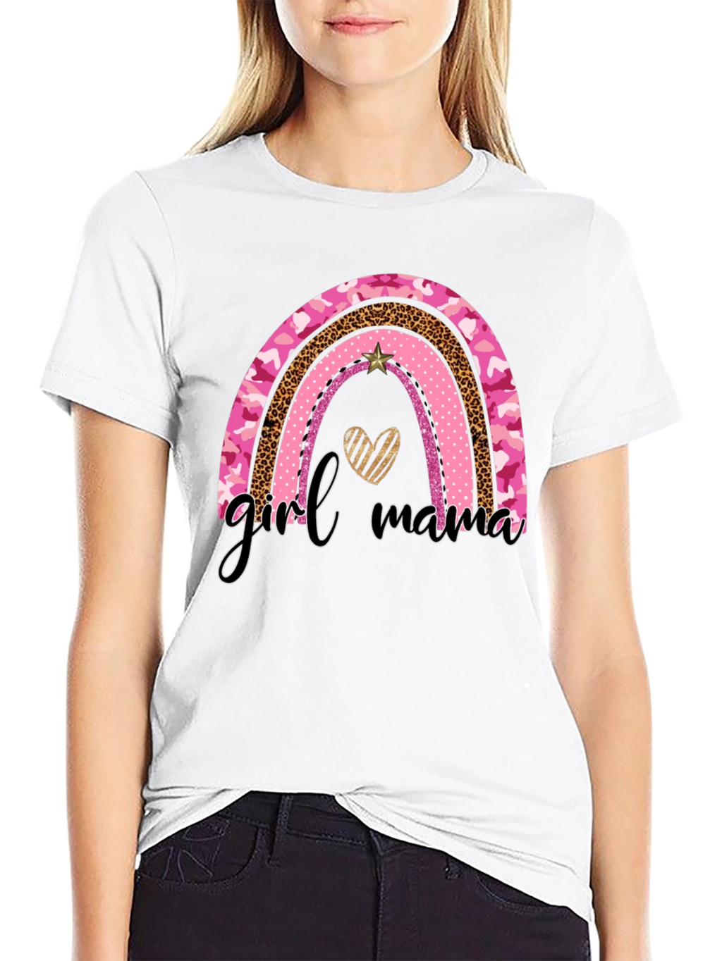 Girl Mama Rainbow Graphic Tee
