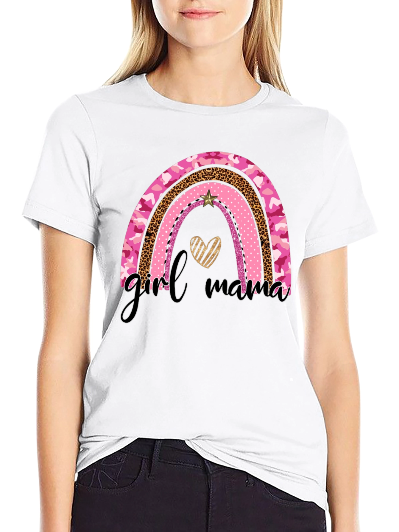 Girl Mama Rainbow Graphic Tee