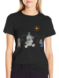 Funny Hot Bear Graphic Black T-Shirt