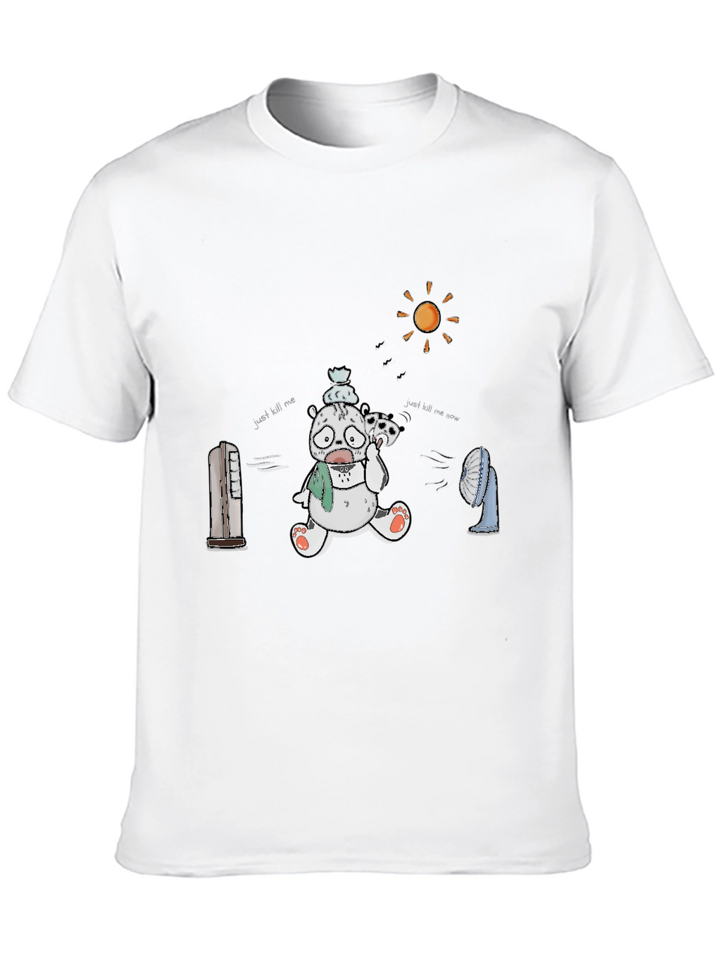 Funny Hot Bear Graphic Black T-Shirt