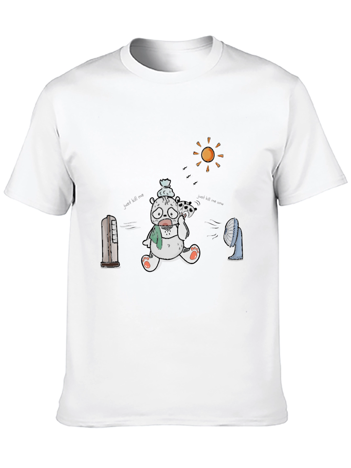 Funny Hot Bear Graphic Black T-Shirt