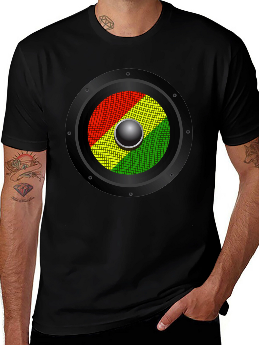 Rasta Speaker Graphic T-Shirt - Reggae Music Style