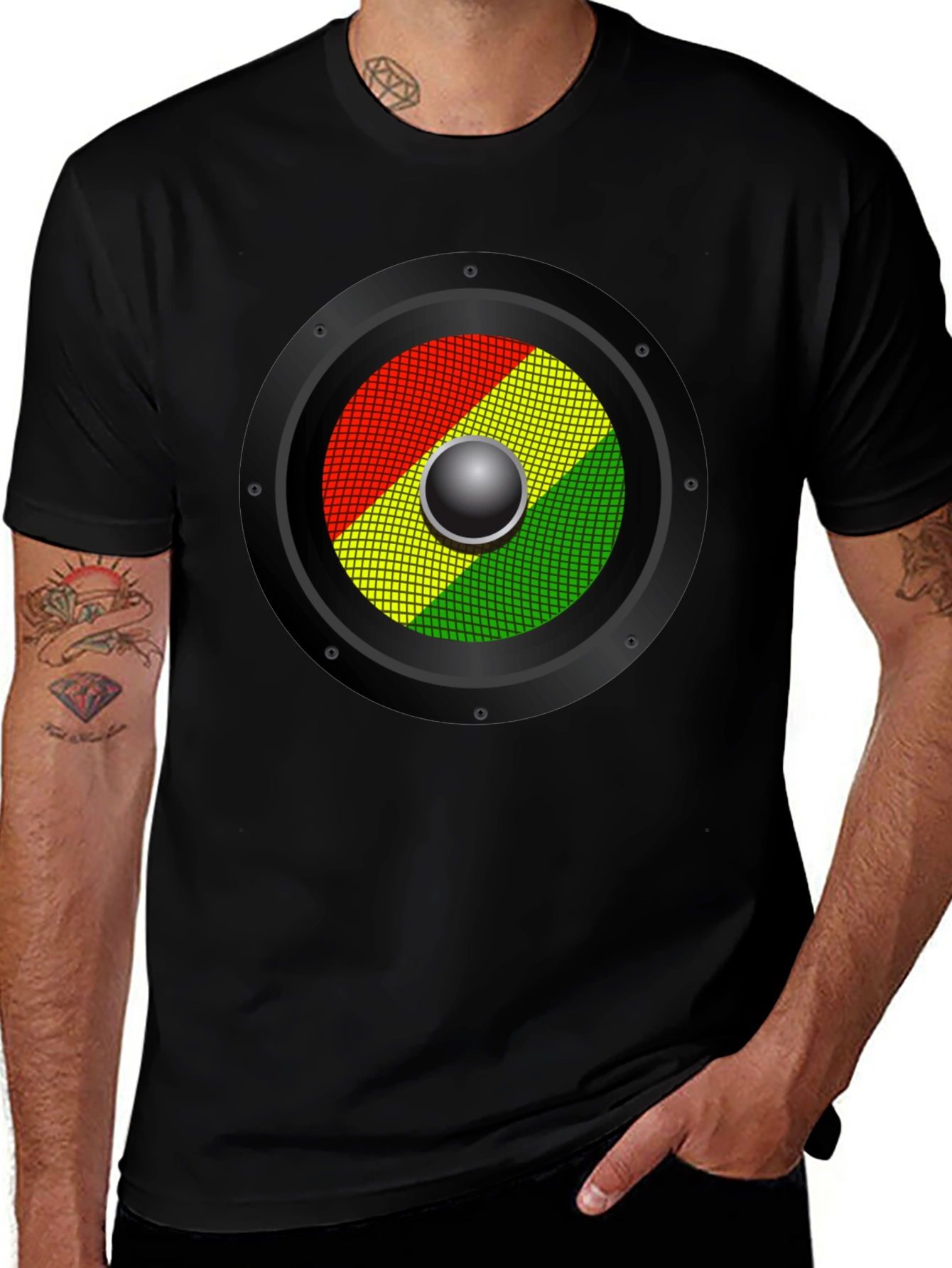 Rasta Speaker Graphic T-Shirt - Reggae Music Style