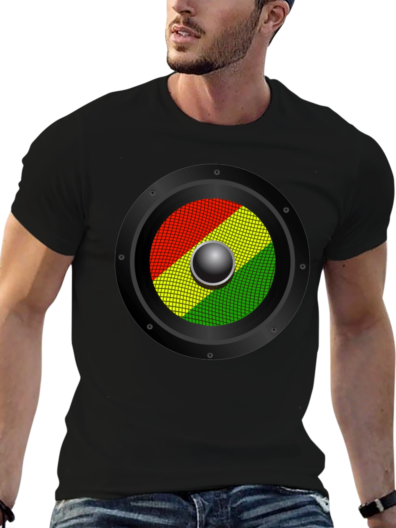 Rasta Speaker Graphic T-Shirt - Reggae Music Style