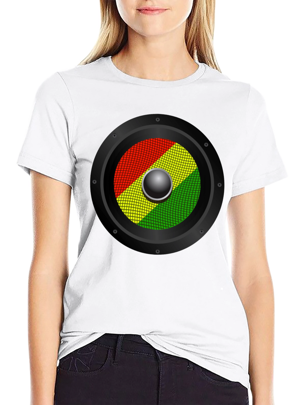 Rasta Speaker Graphic T-Shirt - Reggae Music Style