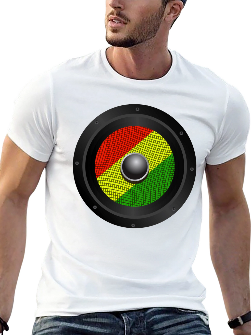 Rasta Speaker Graphic T-Shirt - Reggae Music Style