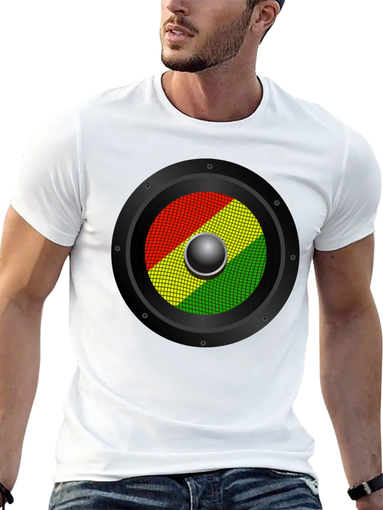 Rasta Speaker Graphic T-Shirt - Reggae Music Style