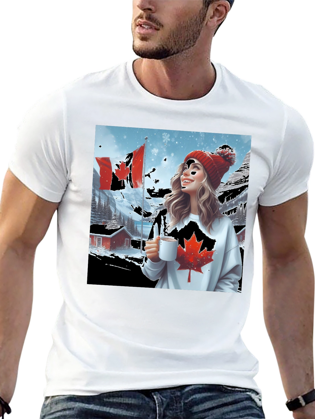 Canadian Winter Scene Graphic Tee