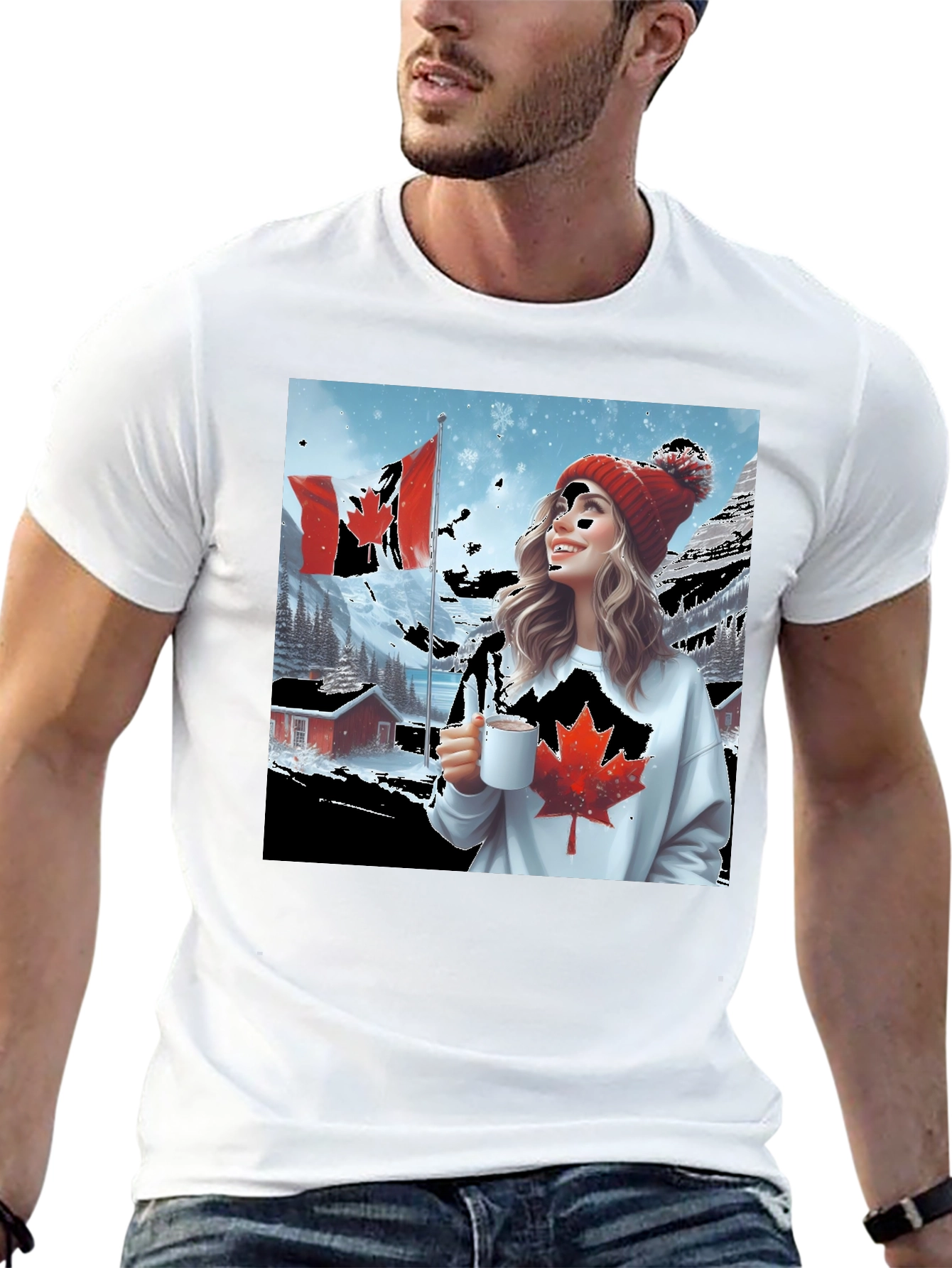 Canadian Winter Scene Graphic Tee