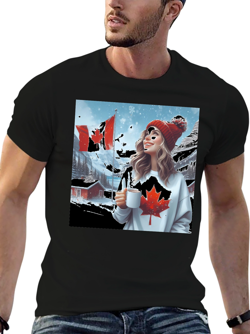 Canadian Winter Scene Graphic Tee