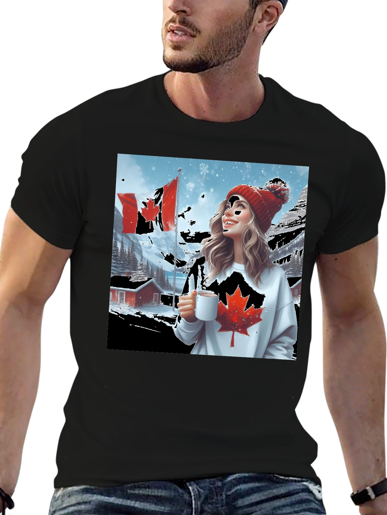 Canadian Winter Scene Graphic Tee