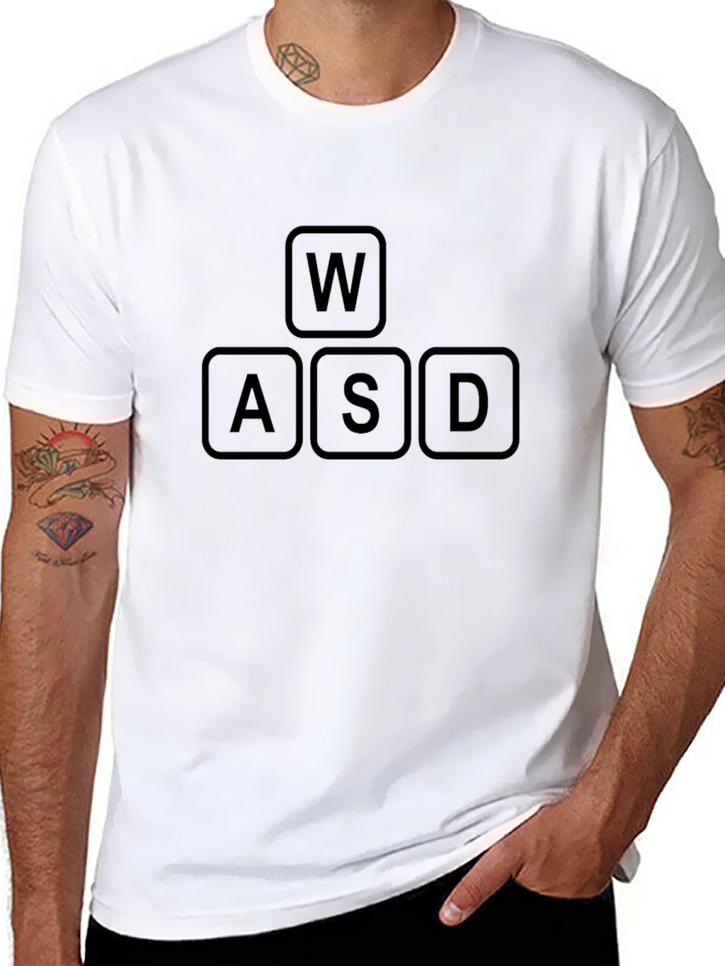 WASD Gaming Keyboard T-Shirt - Black Cotton Tee
