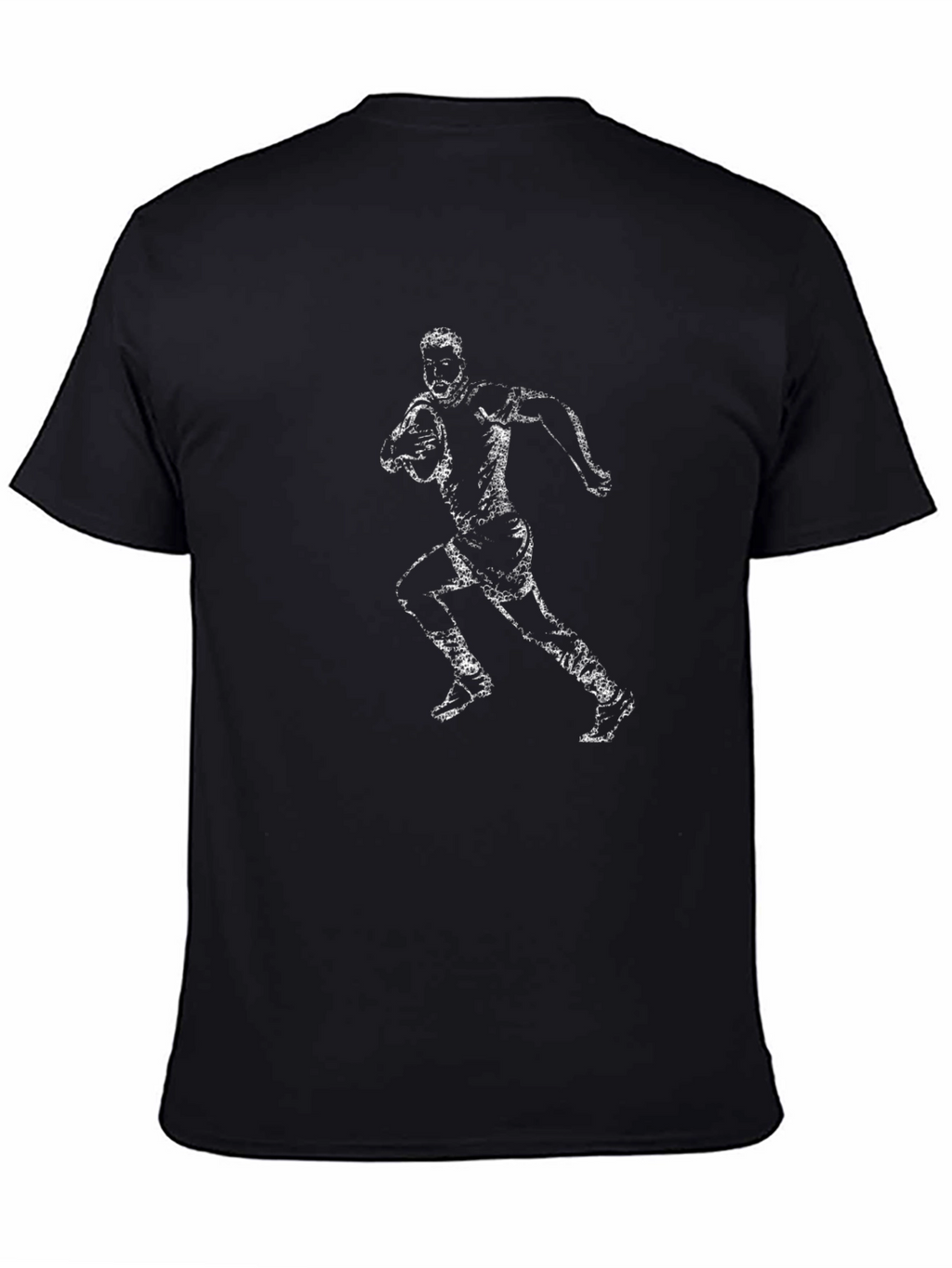 Rugby Player Graphic Tee - Black Cotton T-Shirt