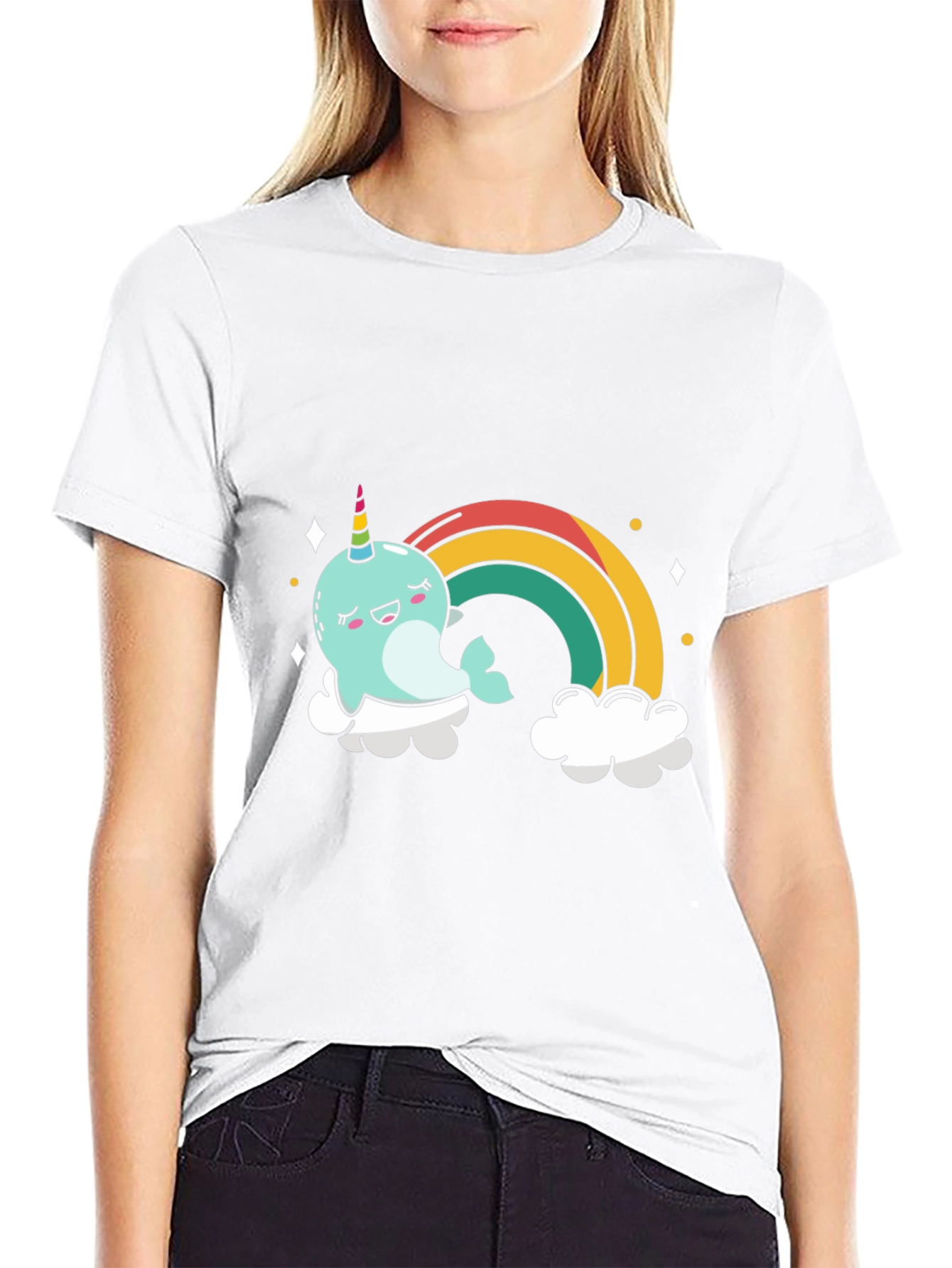 Kawaii Narwhal Rainbow T-Shirt