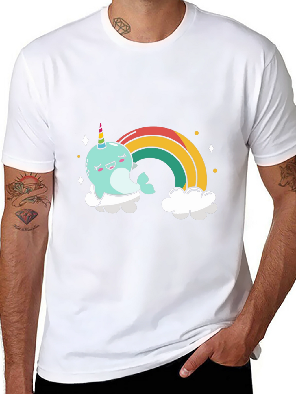 Kawaii Narwhal Rainbow T-Shirt