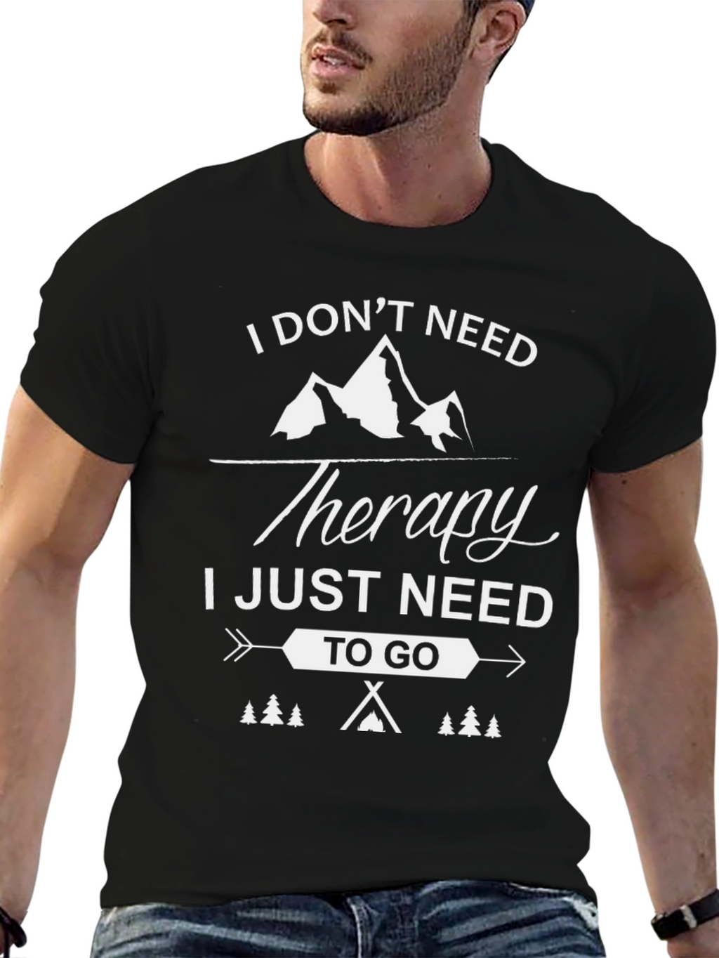 Therapy Camping Graphic Tee - Black