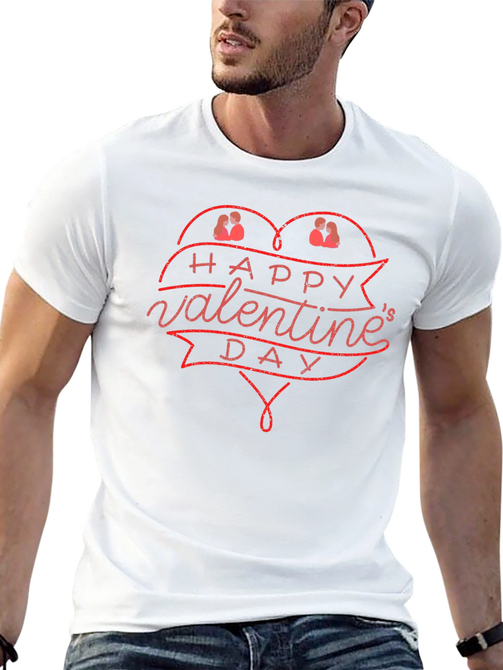 Valentines Day Graphic Tee - Heart Design