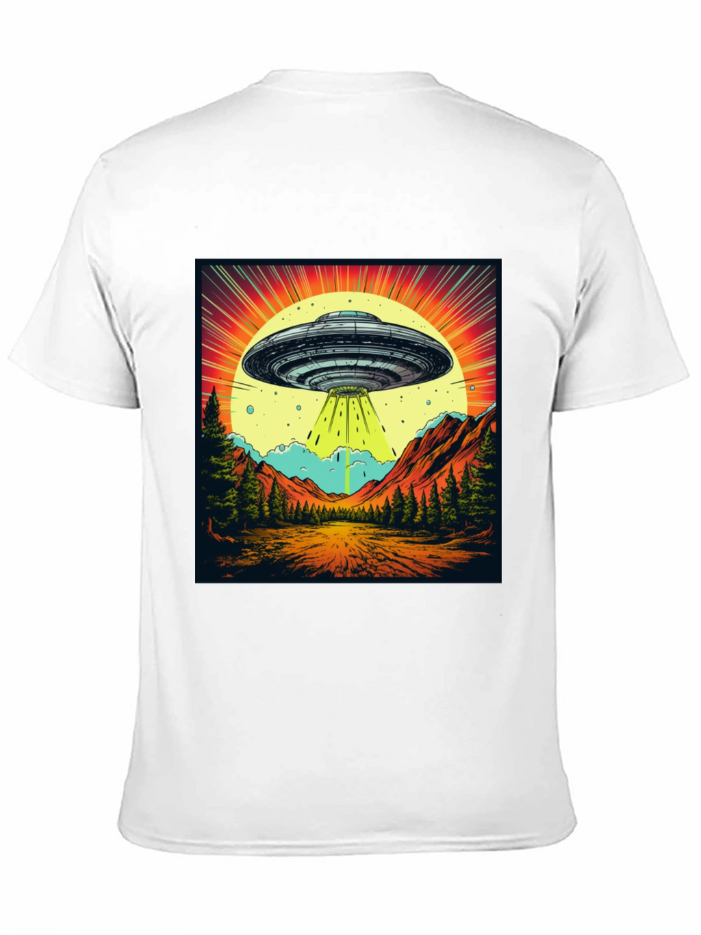 Retro UFO Abduction Graphic Tee