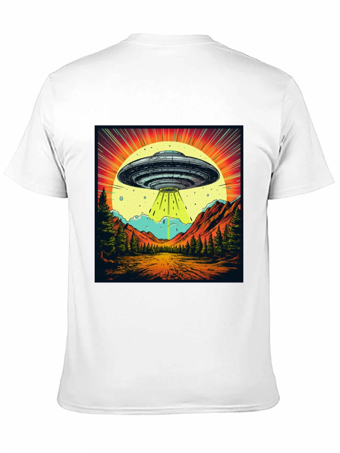 Retro UFO Abduction Graphic Tee