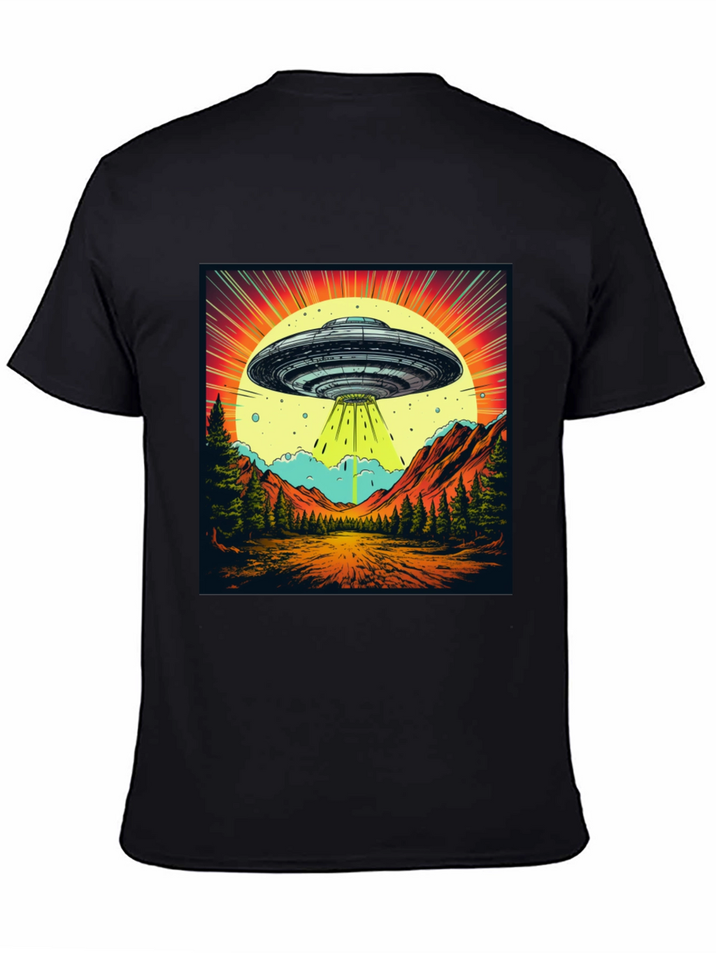 Retro UFO Abduction Graphic Tee