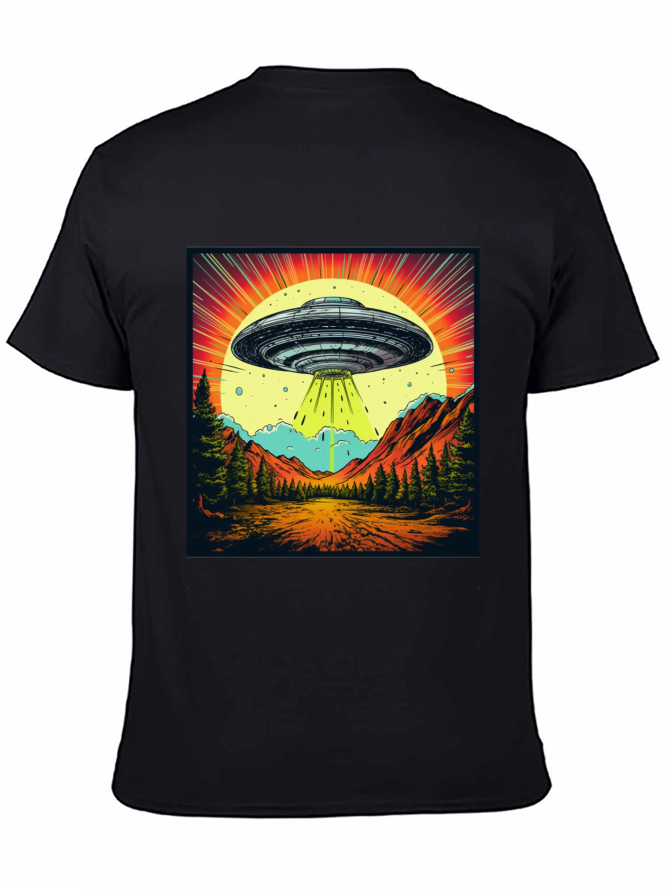 Retro UFO Abduction Graphic Tee