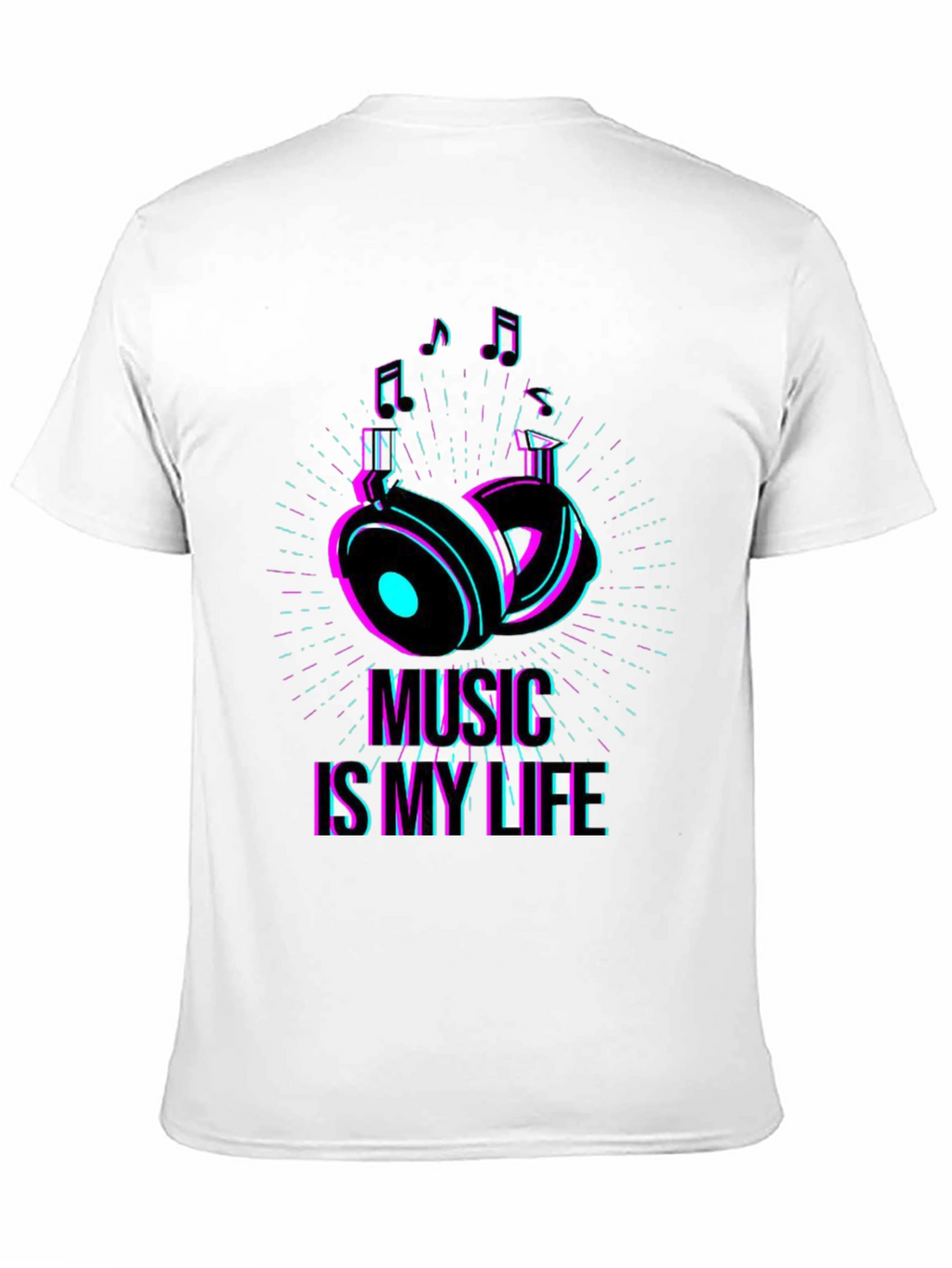 Music is My Life Graphic T-Shirt - Black