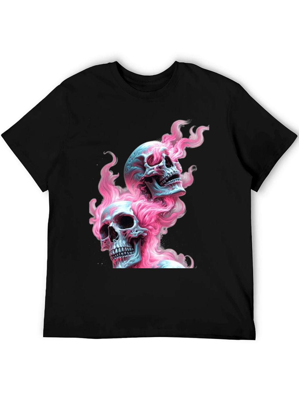 Skull Flames Graphic Tee - Edgy Fashion