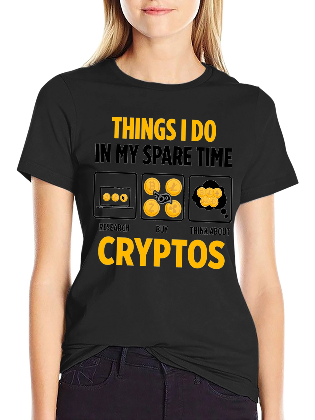 Crypto Spare Time Black T-Shirt
