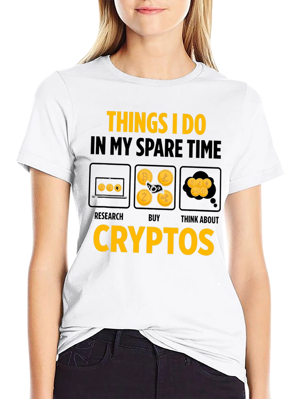 Crypto Spare Time Black T-Shirt
